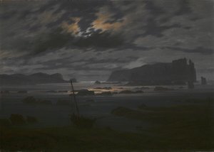 Mar del Norte a la luz de la luna, c. 1823 de Caspar David Friedrich