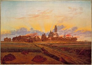 Amanecer en Neubrandenburg de Caspar David Friedrich
