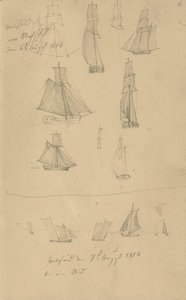 Estudios de veleros de Caspar David Friedrich