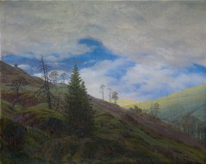 Resplandor solar en las Montañas Gigantes de Caspar David Friedrich