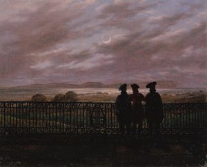 Los poetas Vasily Andreyevich Zhukovsky (1783-1852), Sergeyevich Ivan Turgenev (1818-83) y Aleksandr Ivanovich Turgenev (c.1784-1846), finales de 1820 de Caspar David Friedrich
