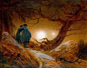Dos hombres contemplando la luna, c. 1825-1830