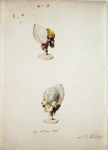 Dos Sombreros de Mujer en Soportes, 1 de junio de 1806 de Caspar David Friedrich