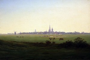 Praderas cerca de Greifswald de Caspar David Friedrich