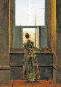 Mujer en una ventana de Caspar David Friedrich