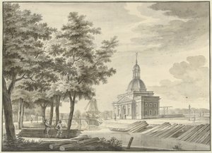 Vista del recién construido Muiderpoort, 1771 de Caspar Jacobsz. Philips