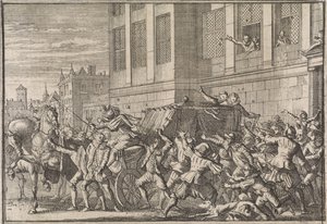 Ataque en Madrid a la carroza del Conde de Olivares, Gaspard de Gusmán, 1643