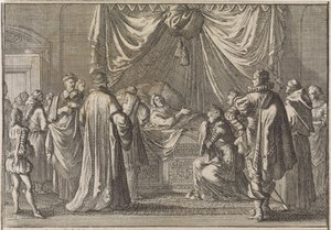 Lecho de muerte de María de Medici, 1642 de Caspar Luyken (attributed to)