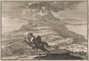 Erupción del volcán Vesubio, 1631 de Caspar Luyken (attributed to)