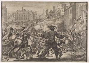 Conquista de Praga por el ejército sueco, 1648 de Caspar Luyken (attributed to)