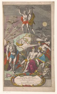 Atlas y Hércules llevan cielos estrellados
Portada de: Johann Baptista Homan, Atlas Novus Terrarum Orbis Imperia, Regna et Status exactis Tabulis Geographicè demonstrans, 1710