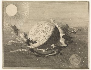 Universo con tierra, sol, luna y estrellas