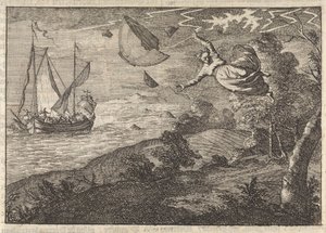 Fuerte viento en la costa de Malmö, 1679 de Caspar Luyken