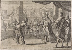 El emperador Fernando III es felicitado por el nacimiento de su hijo Leopoldo, 1640 de Caspar Luyken