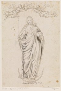 María con el niño de pie sobre la luna creciente de Caspar Menneler