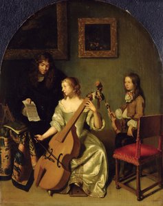 El jugador de viola de gamba, 1665 de Caspar Netscher