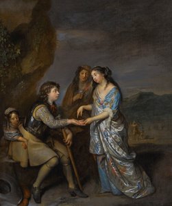 El plato de la fortuna de Caspar Netscher