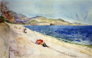 En la playa debajo del Paseo de los Ingleses, Niza, Francia, 1898