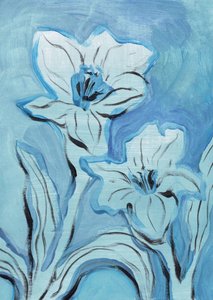 Flores azules abstractas de Catalina Somolinos