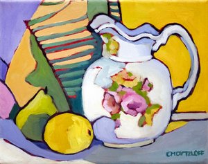 Fusión floral, 2024 (óleo sobre lienzo) de Catherine J Martzloff