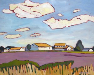Vagando por el campo, 2022 (Óleo sobre lienzo) de Catherine J Martzloff
