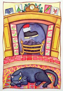Santa Llegando por la Chimenea de Cathy Baxter