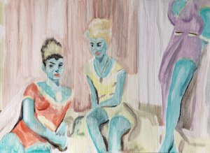 19.03.20 Le observaban, 2020 (óleo sobre papel) de Cathy Lomax