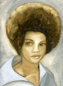 Afro 2 (Kathleen Cleaver), 2007 (óleo sobre papel lienzo)