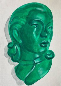 Conceal, 2021 (óleo sobre papel) de Cathy Lomax