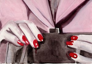 Diario de cine #46 (11.04.13 Ella no fue detenida), 2015 (óleo sobre papel)