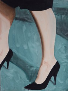 Piernas inadaptadas 1, 2013 (óleo sobre papel) de Cathy Lomax