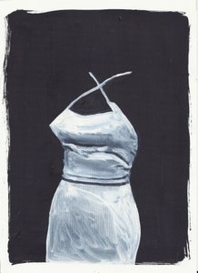 The Girl Upstairs 1, frente, 2012 (óleo y acrílico sobre papel) de Cathy Lomax
