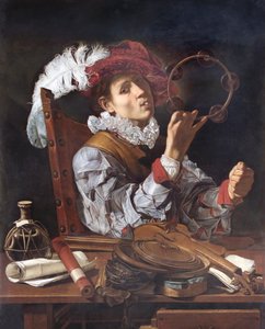 Un músico, c.1610 (óleo sobre lienzo) de Cecco de Caravaggio