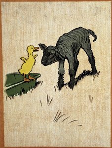 Cordero negro y patito