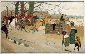 Grabado de Cecil Aldin, Inglaterra. Colección particular de Cecil Charles Windsor Aldin