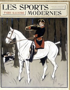 Caza (un hombre a caballo animando a los perros) Portada "Deportes Modernos" 02/1906 de Cecil Charles Windsor Aldin