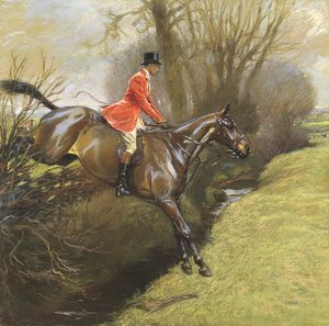 Teniente Coronel Ted Lyon saltando un seto de Cecil Charles Windsor Aldin