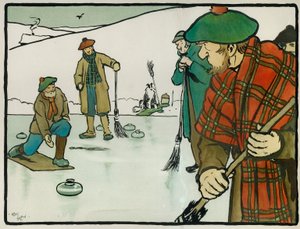 Deportes y juegos antiguos ingleses: Curling de Cecil Charles Windsor Aldin