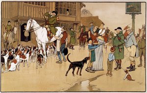 Parada en la posada durante una caza de liebres. de Cecil Charles Windsor Aldin