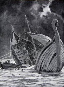 La pérdida del Barco Blanco en 1120, ilustración de 