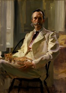 El hombre del gato (Henry Sturgis Drinker) de Cecilia Beaux