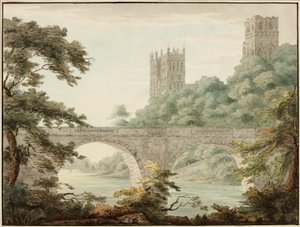 Catedral de Durham, hacia 1800-1810 (Acuarela y tinta)