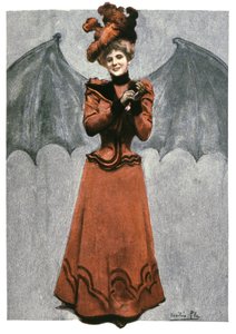 Mujer disfrazada de diablo, hacia 1900 (ilustración)