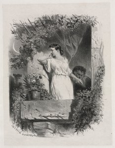 En el Balcón de Celestin Francois Nanteuil