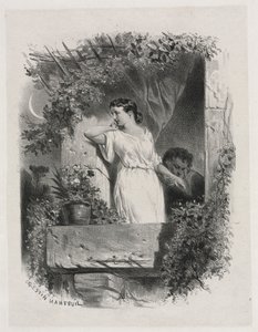 En el balcón, 1842 de Celestin Francois Nanteuil