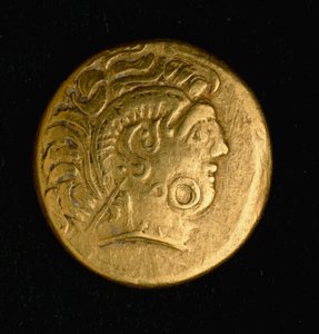 Arte celta: estátera de los Sequani, moneda de oro. Siglo III-II a.C. París, B.N.
