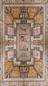 Techo de la Sala delle Gesta Rossiane, Rocca dei Rossi, San Secondo, Parma, Italia, c.1570 de Cesare and Jacopo Bertoia and others Baglione