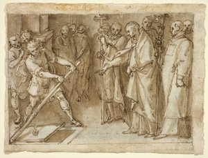 San Carlos Borromeo supervisando la apertura de una cripta de Cesare Nebbia