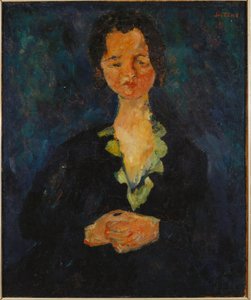 Retrato de una mujer con fondo azul, 1927 de Chaim Soutine