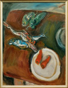 Naturaleza muerta con peces, pimientos y zanahorias de Chaim Soutine